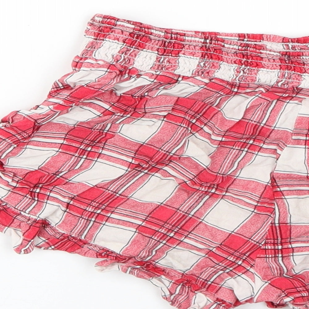 NEXT Girls Multicoloured Check  Cut-Off Shorts Size 10 Years