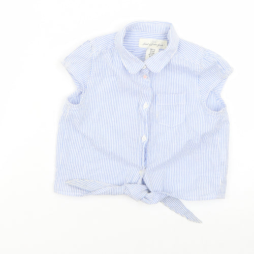 Logg Girls Blue Striped  Basic Button-Up Size 5-6 Years