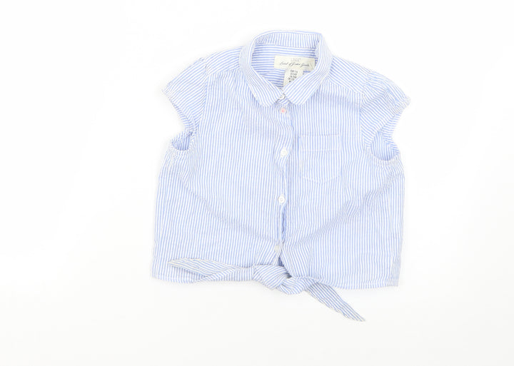Logg Girls Blue Striped Basic Button-Up Size 5-6 Years