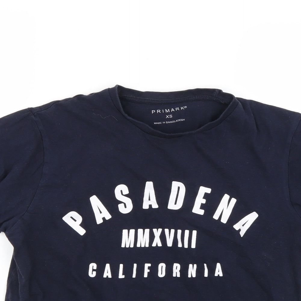 Primark Mens Blue Geometric   T-Shirt Size XS