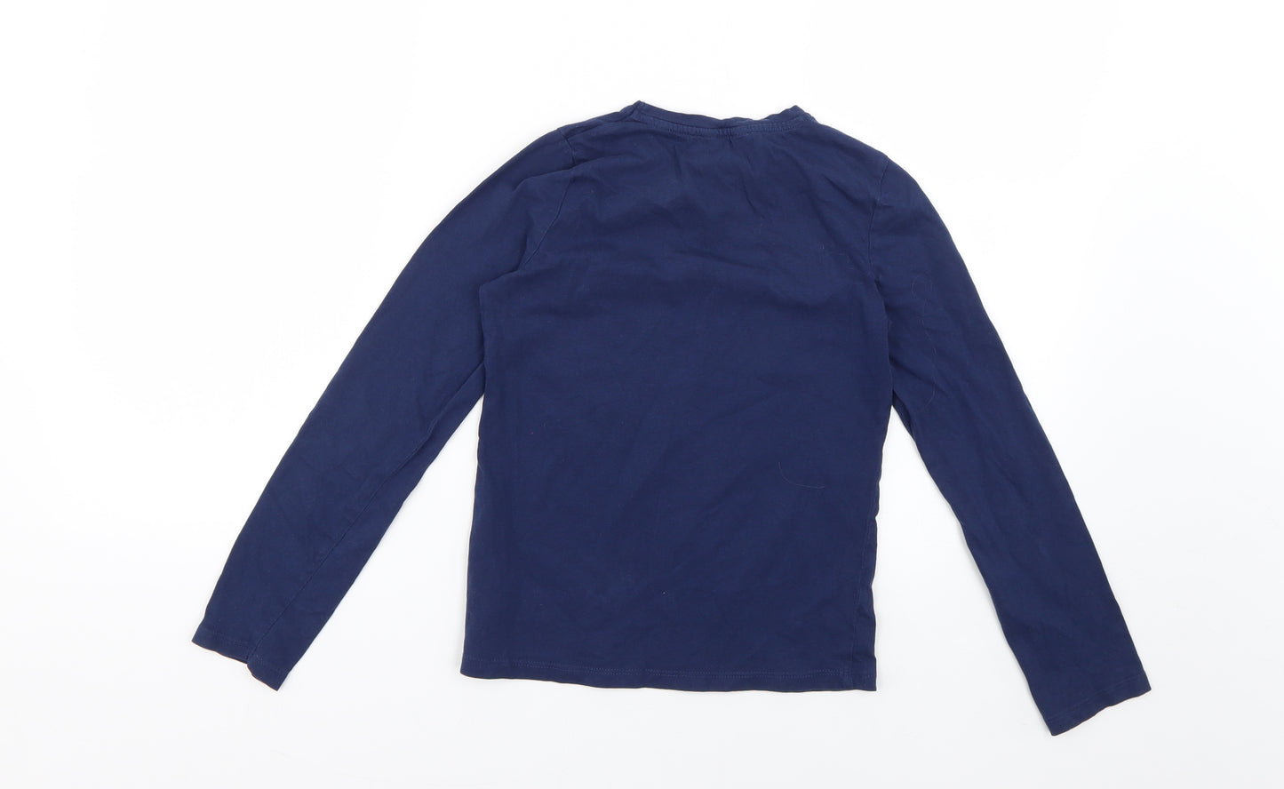 M&Co Girls Blue Geometric  Basic T-Shirt Size 9-10 Years