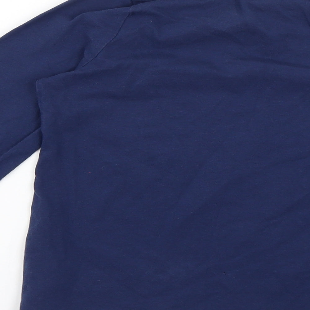 M&Co Girls Blue Geometric  Basic T-Shirt Size 9-10 Years