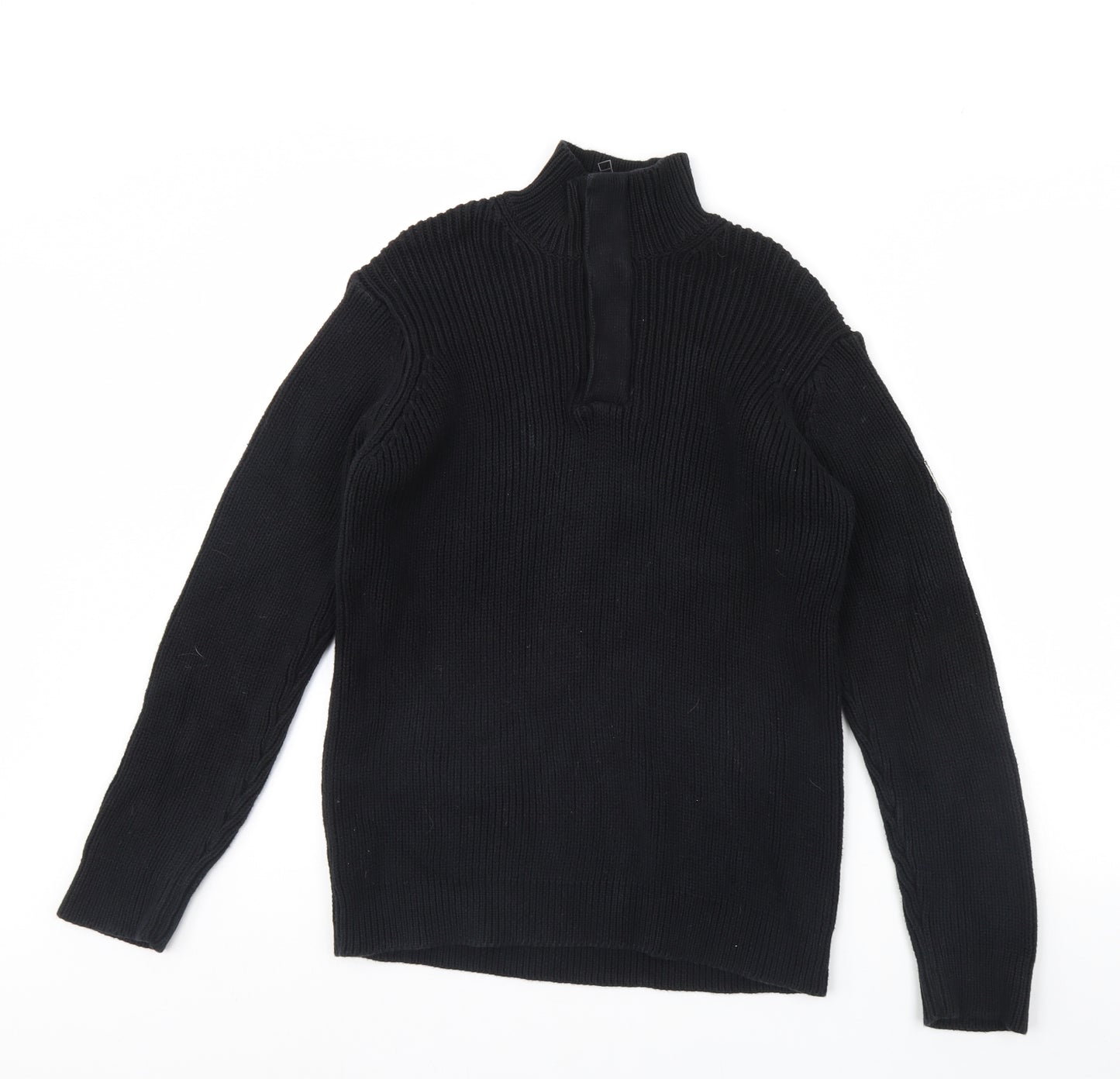 Debenhams Boys Black   Henley Jumper Size 16 Years