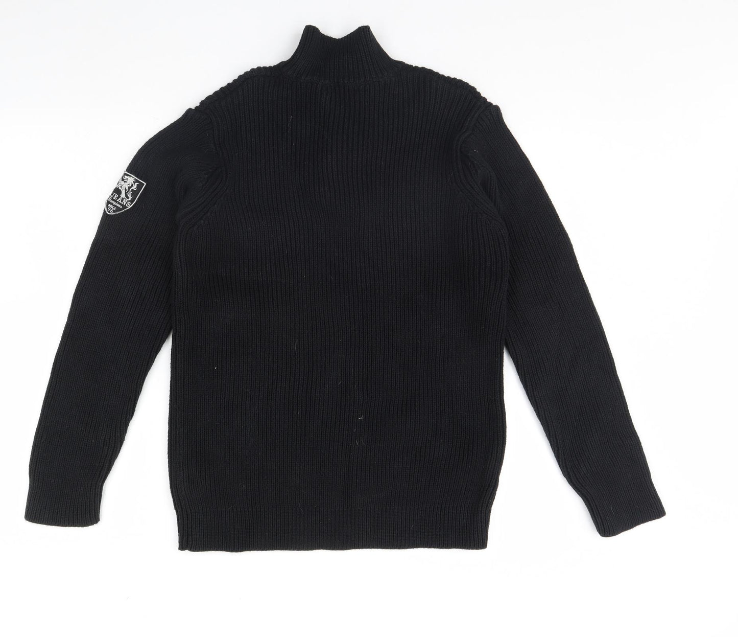 Debenhams Boys Black   Henley Jumper Size 16 Years