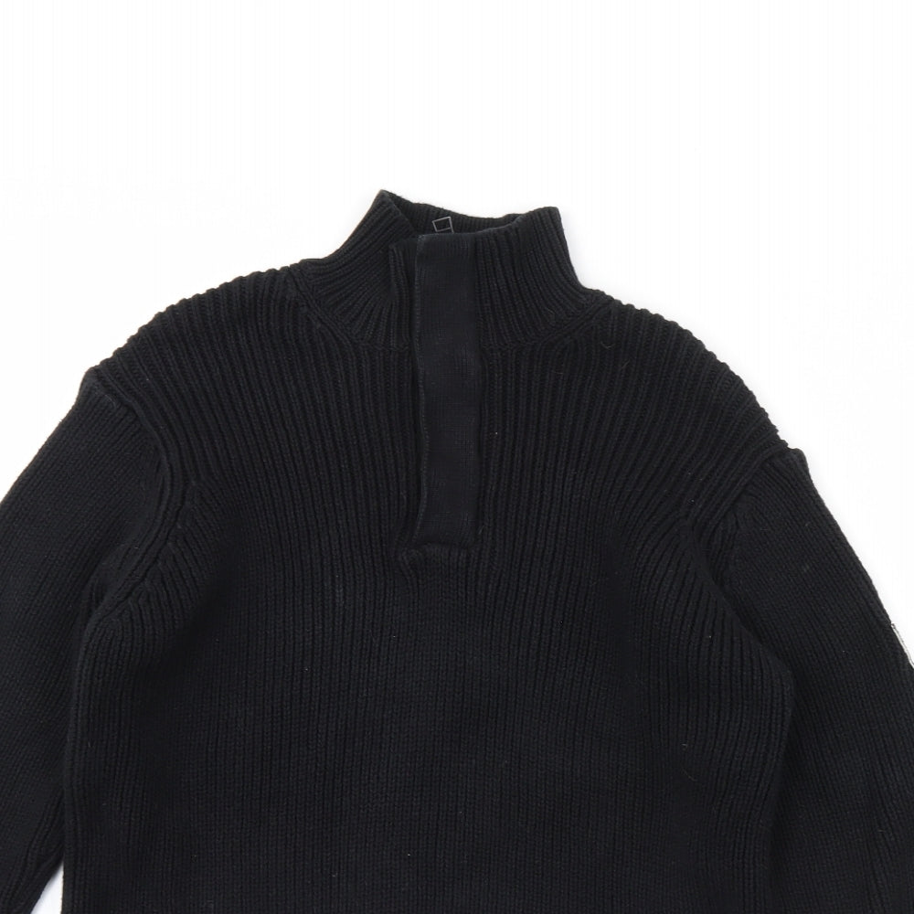 Debenhams Boys Black   Henley Jumper Size 16 Years