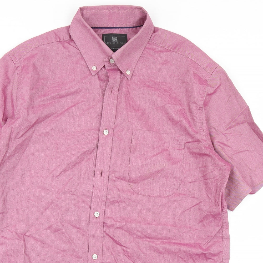 M&S Mens Purple    Dress Shirt Size 16