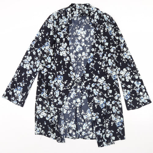 Unique Womens Blue Floral  Jacket  Size 10