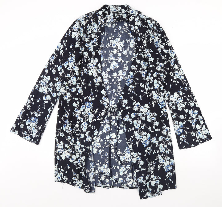 Unique Womens Blue Floral  Jacket  Size 10