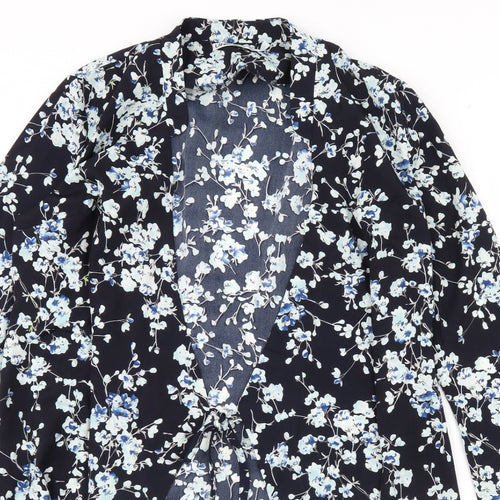 Unique Womens Blue Floral  Jacket  Size 10