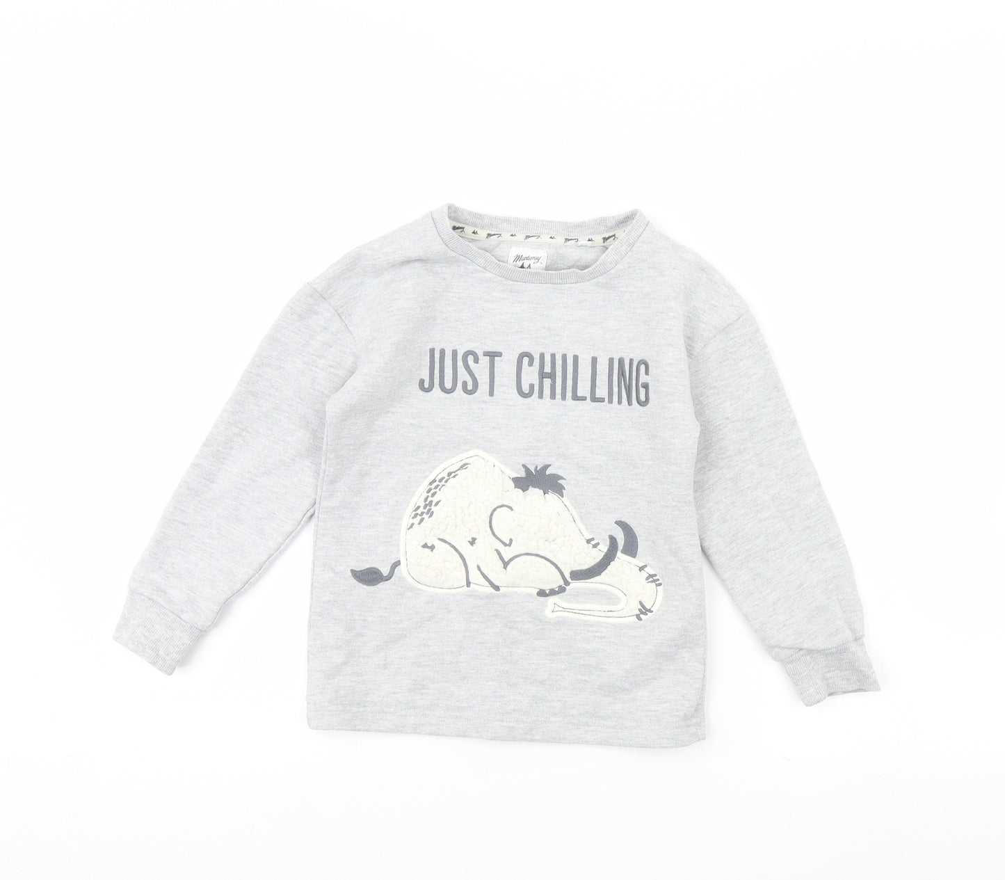 Manta Ray Boys Grey   Pullover Jumper Size 6 Years  - Just chilling