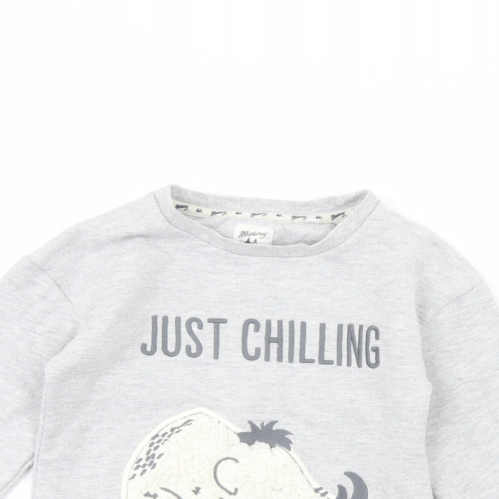 Manta Ray Boys Grey   Pullover Jumper Size 6 Years  - Just chilling