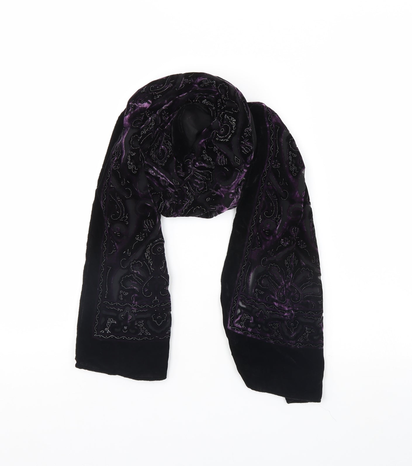 Preworn Womens Black Geometric   Scarf