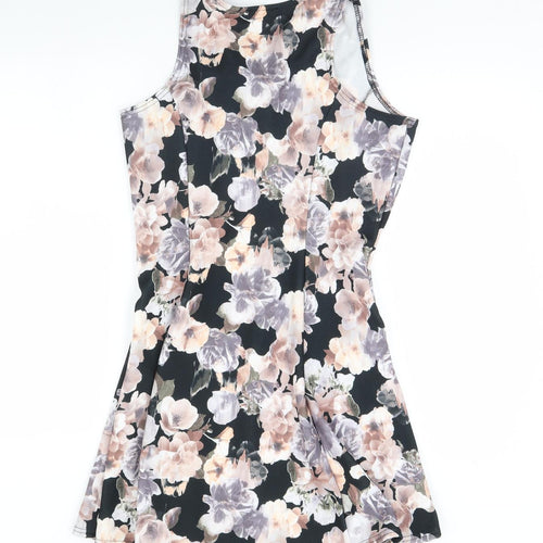 Select Womens Black Floral  Fit & Flare  Size 12