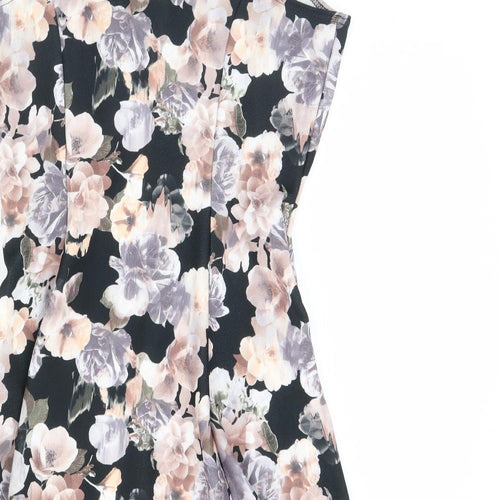 Select Womens Black Floral  Fit & Flare  Size 12