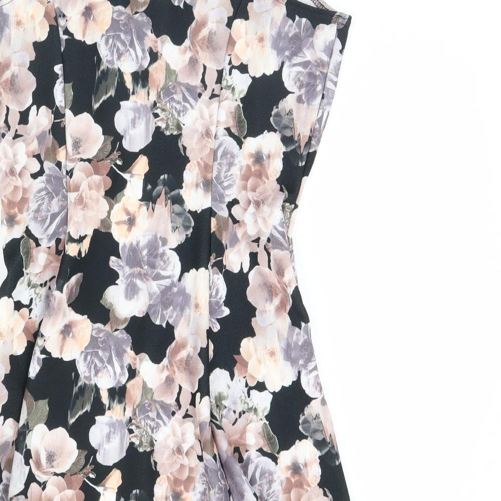 Select Womens Black Floral  Fit & Flare  Size 12