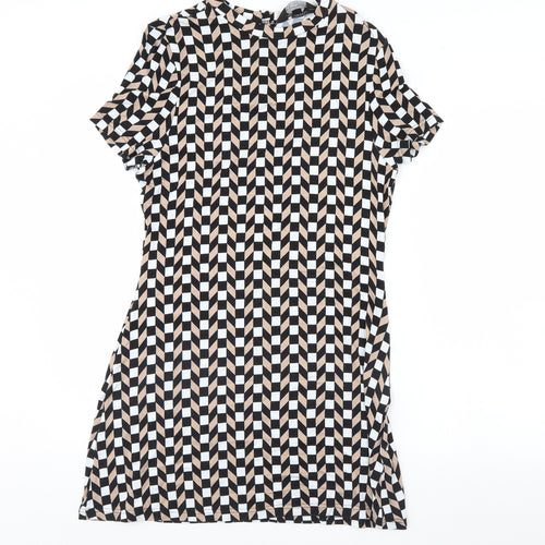 Dorothy Perkins Womens Black Geometric  Fit & Flare  Size 12