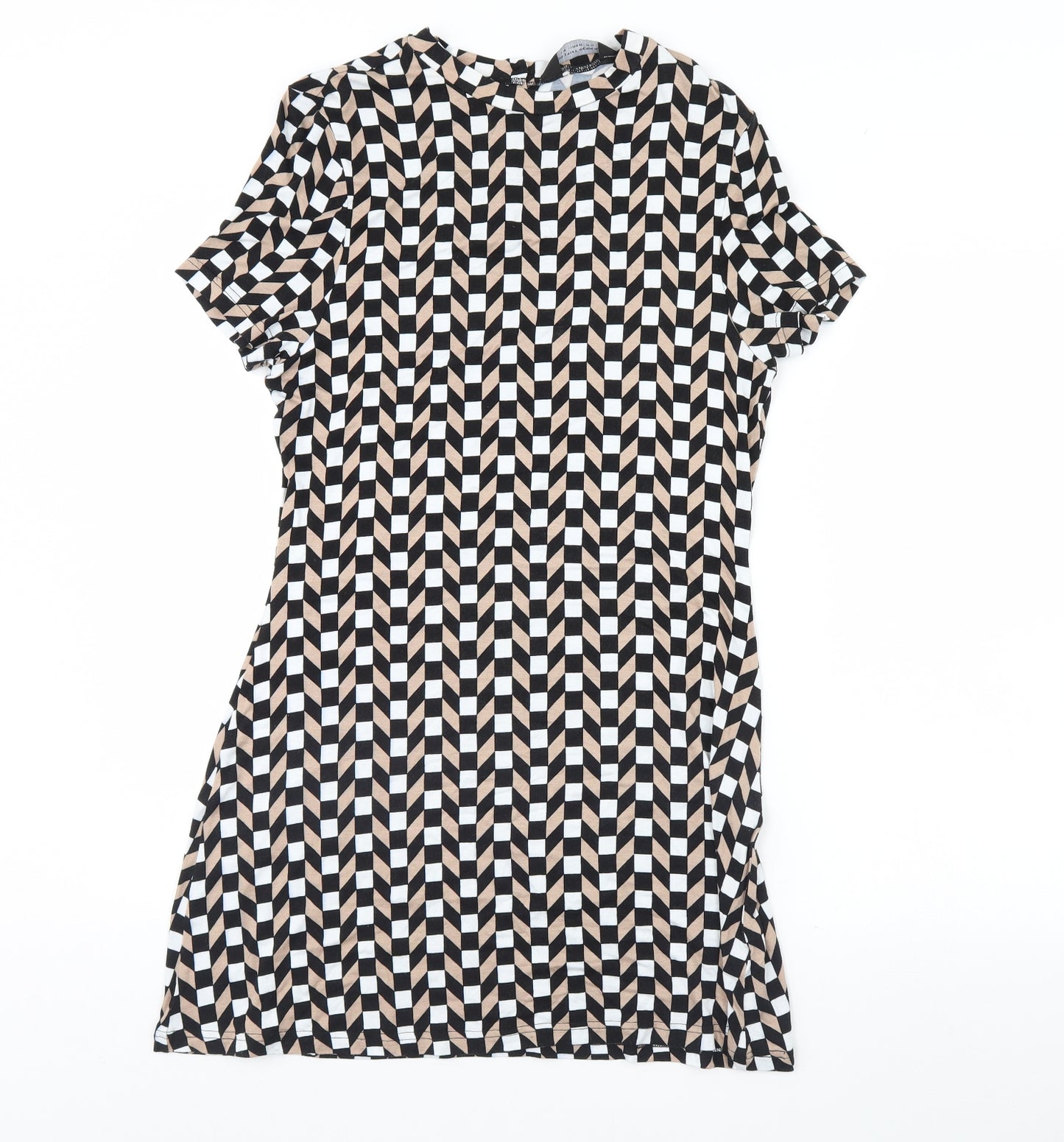 Dorothy Perkins Womens Black Geometric  Fit & Flare  Size 12