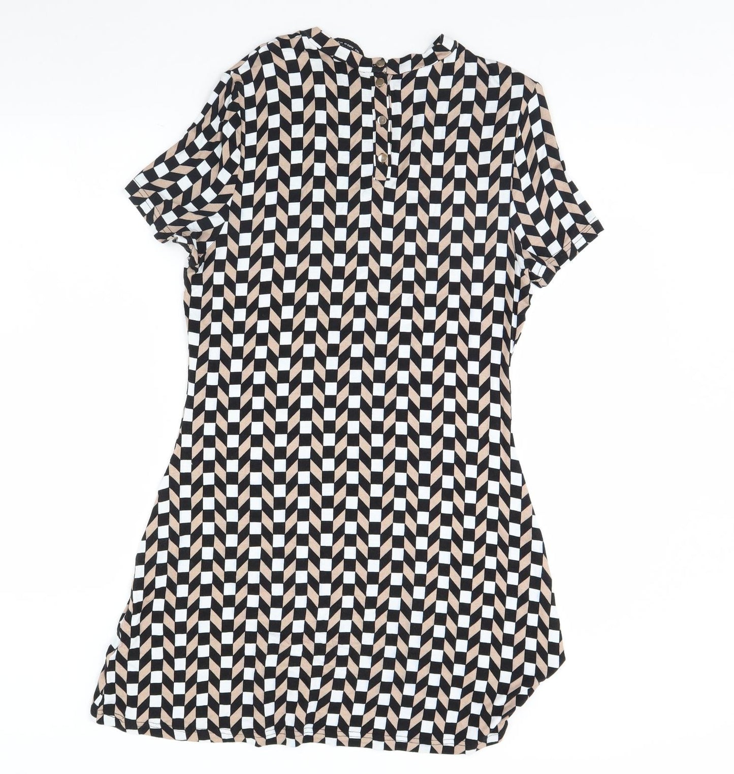 Dorothy Perkins Womens Black Geometric  Fit & Flare  Size 12