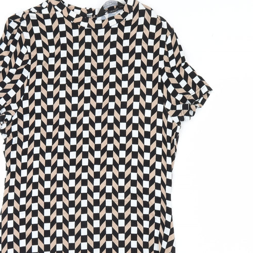 Dorothy Perkins Womens Black Geometric  Fit & Flare  Size 12