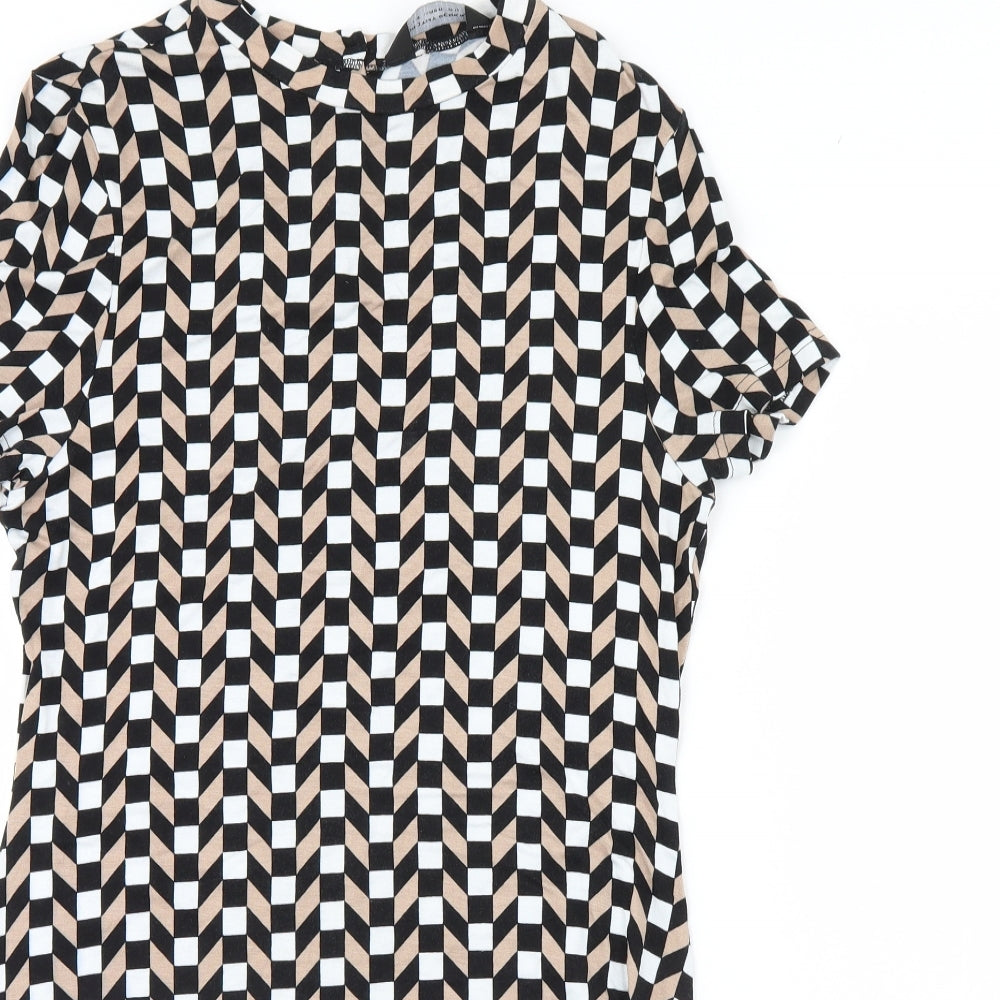 Dorothy Perkins Womens Black Geometric  Fit & Flare  Size 12