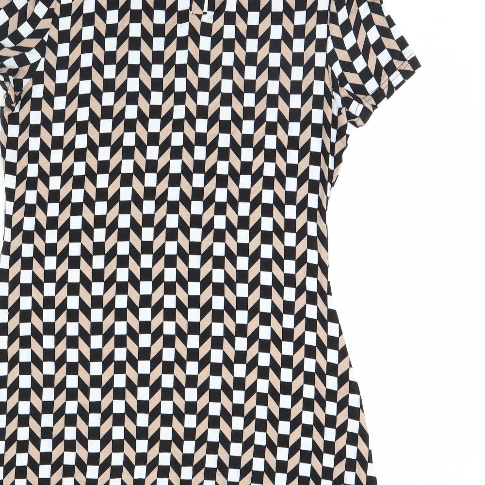 Dorothy Perkins Womens Black Geometric  Fit & Flare  Size 12