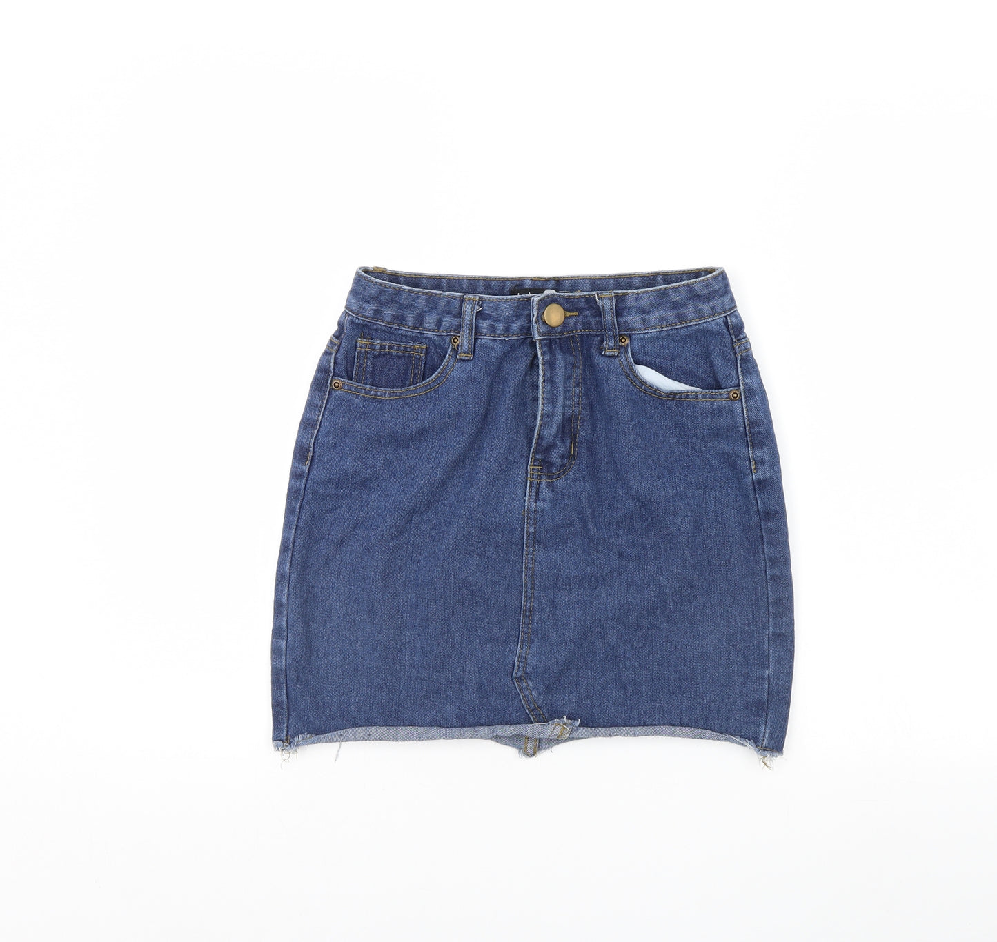 Boohoo Womens Blue  Denim Mini Skirt Size 6