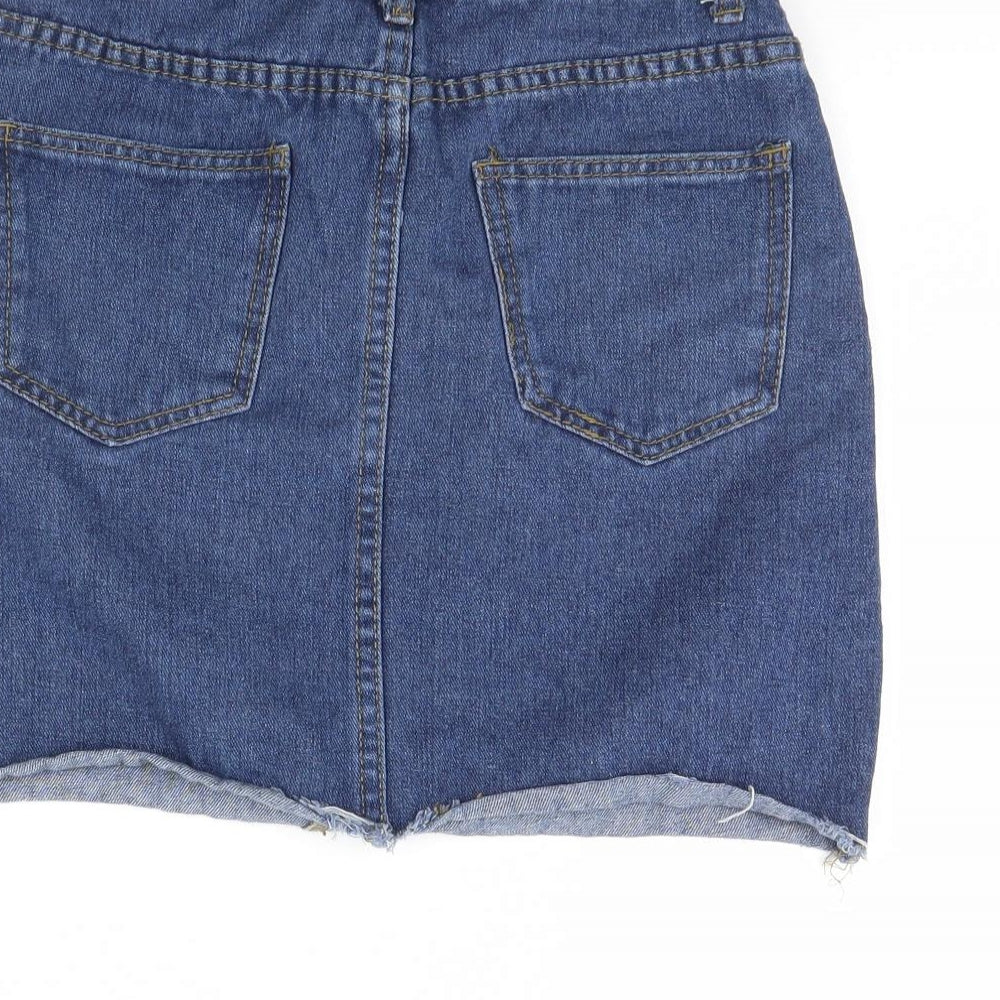Boohoo Womens Blue  Denim Mini Skirt Size 6