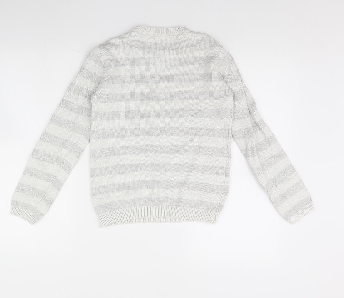Nutmeg Girls Grey Striped  Pullover Jumper Size 12 Years  - Unicorn