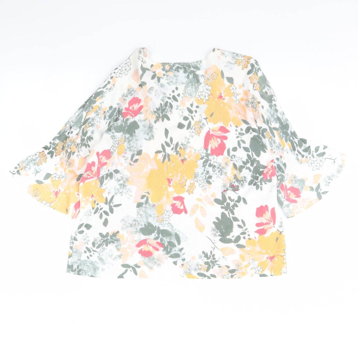 m&s Womens White Floral  Pullover Jumper Size 20