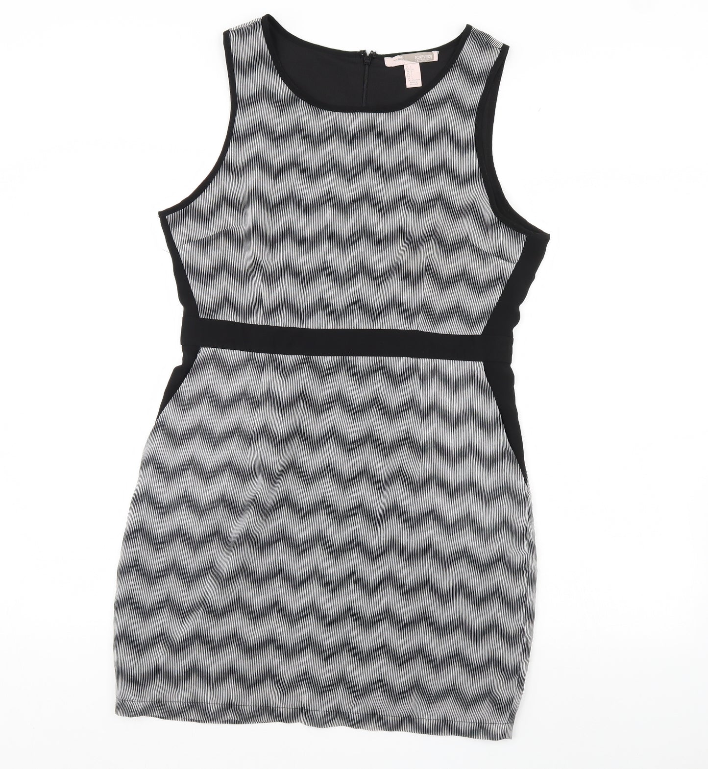 FOREVER 21 Womens Black Striped  Mini  Size L