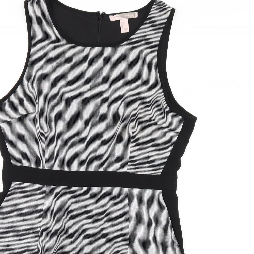 FOREVER 21 Womens Black Striped  Mini  Size L
