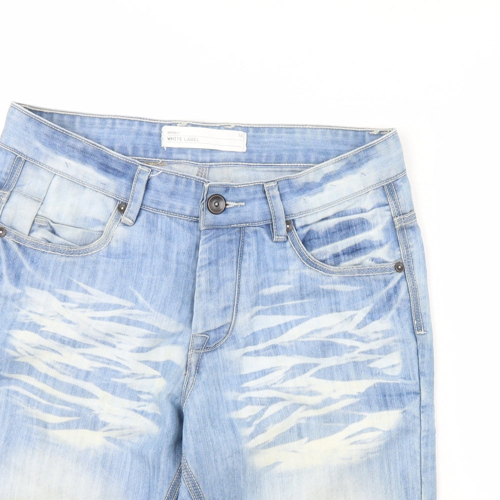 Republic Mens Blue  Denim Chino Shorts Size 32