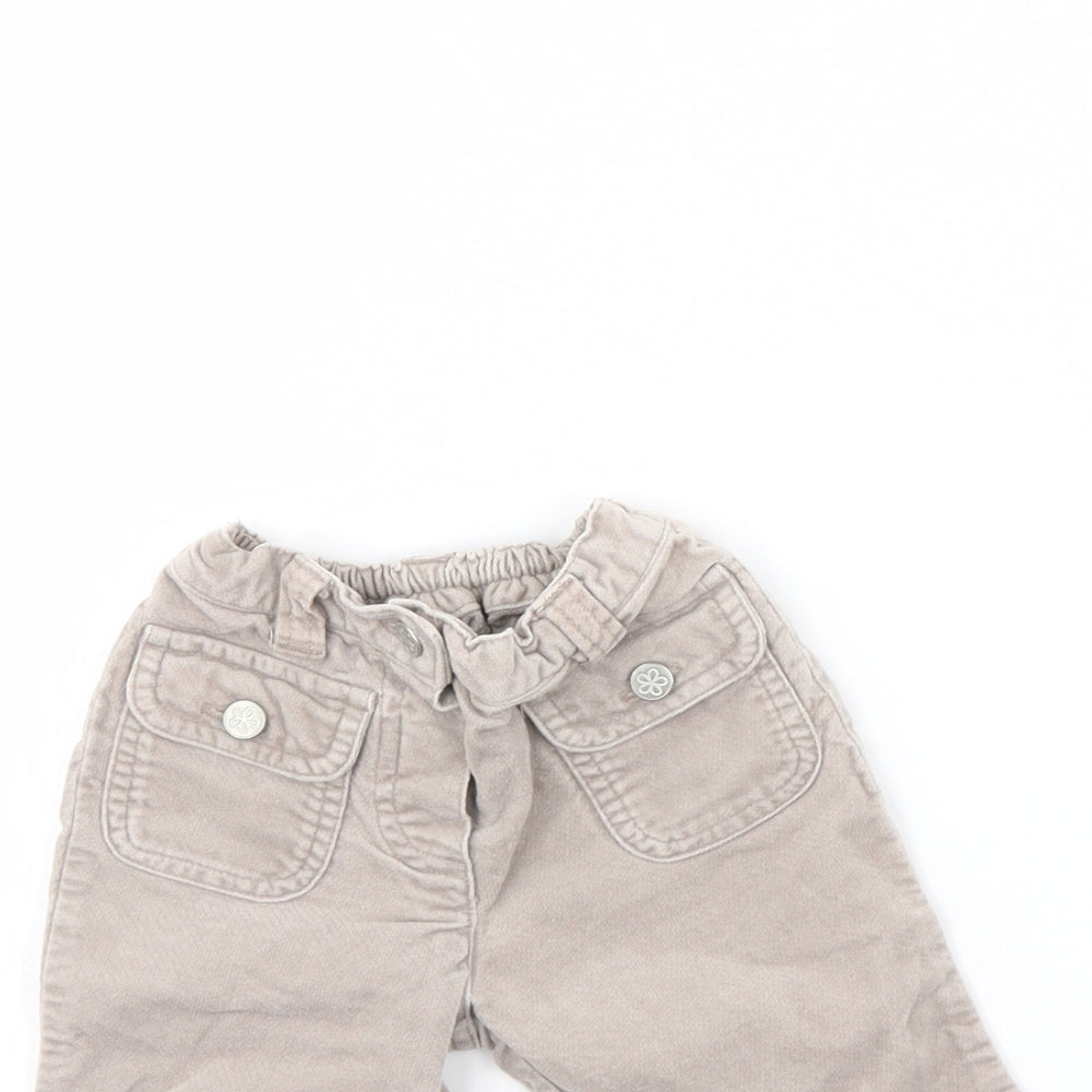 Mothercare Girls Beige  Corduroy Capri Trousers Size 3-6 Months