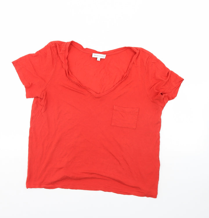Warehouse Womens Orange   Basic T-Shirt Size 12