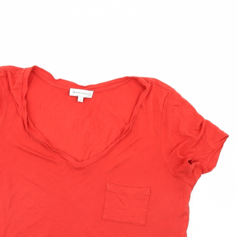 Warehouse Womens Orange   Basic T-Shirt Size 12