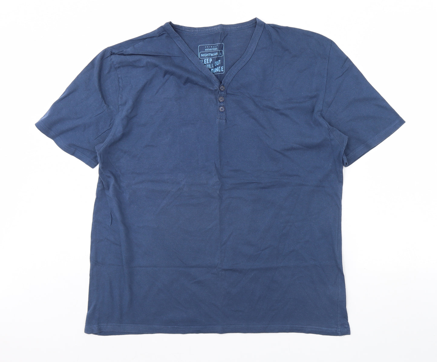 Primark Mens Blue Solid   Pyjama Top Size L
