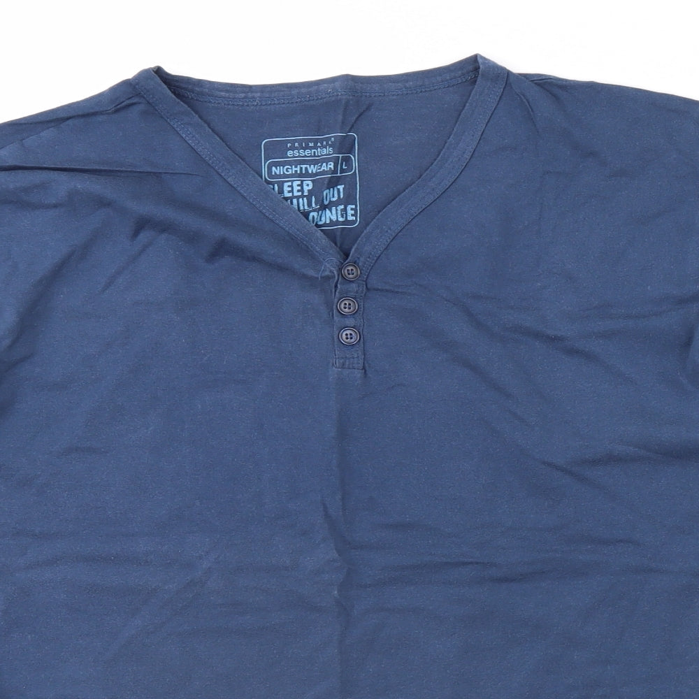 Primark Mens Blue Solid   Pyjama Top Size L