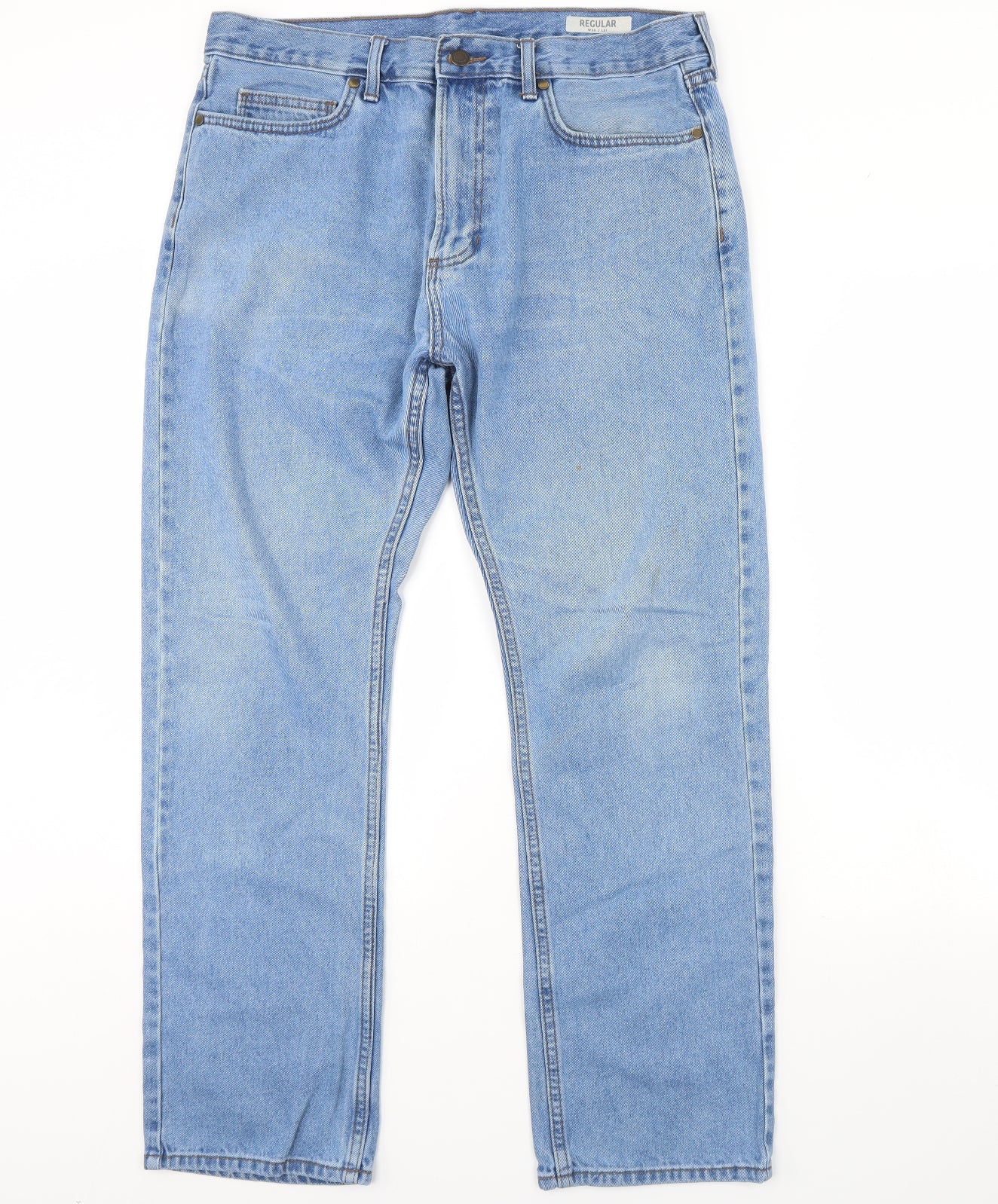 M&S Mens Blue  Denim Straight Jeans Size 36 L31 in