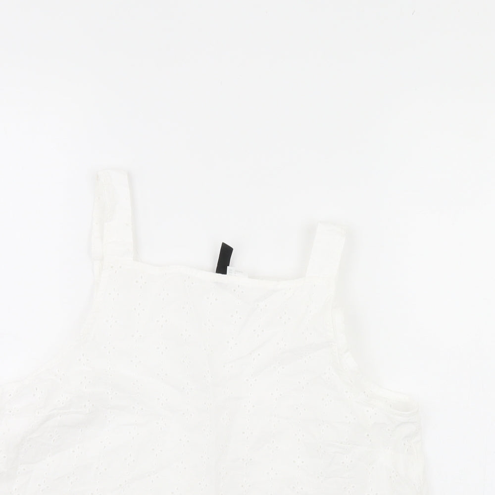 H&M Womens White   Basic Tank Size 10