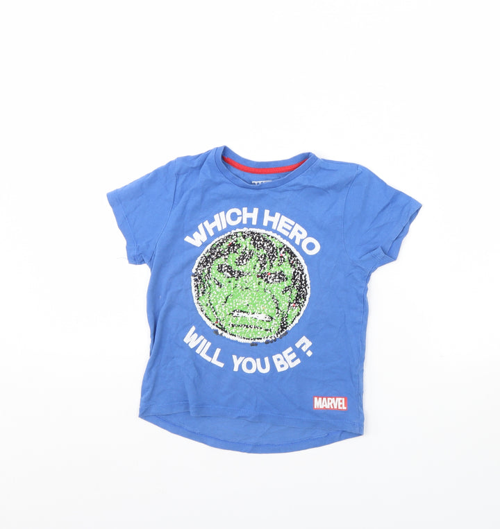 Primark Boys Blue   Basic T-Shirt Size 3 Years  - Superhero
