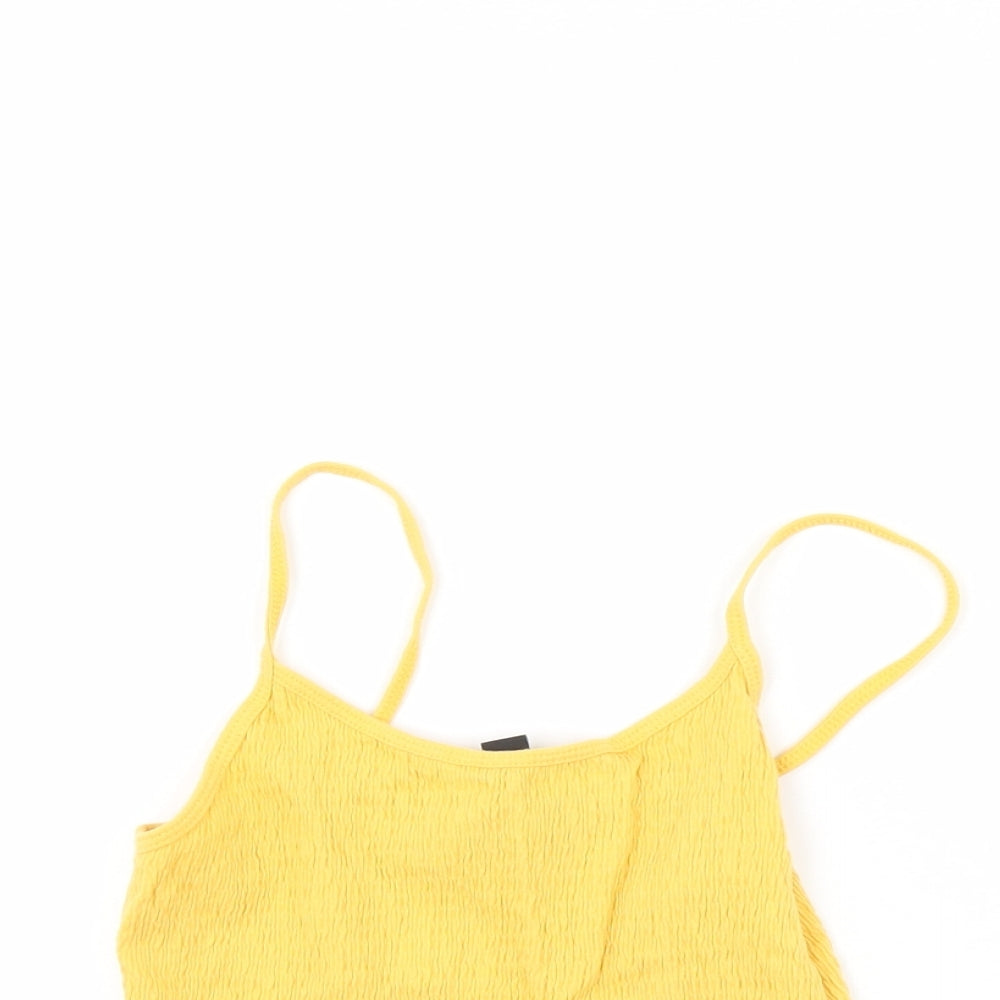 New Look Womens Yellow   Basic Tank Size 8