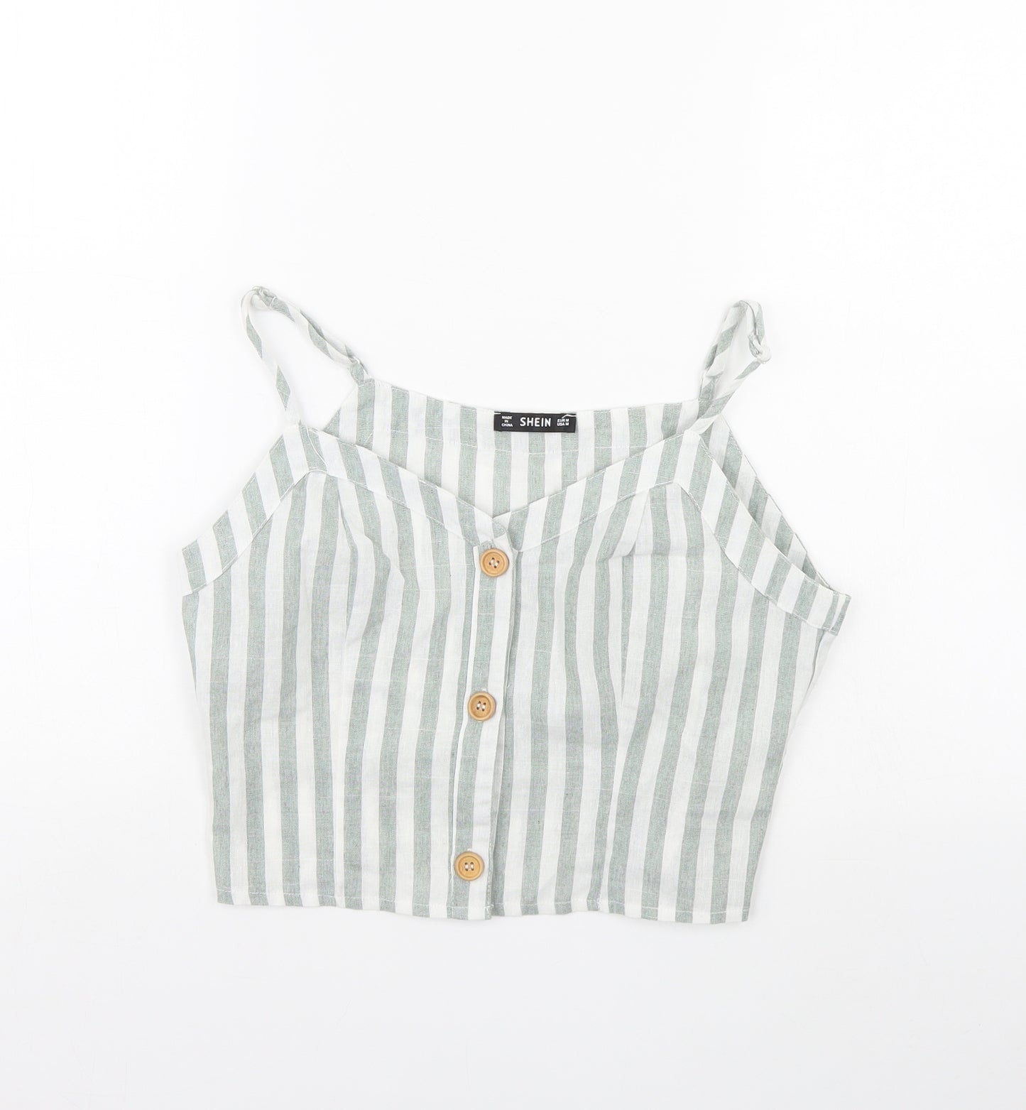 SheIn Womens Green Striped  Cropped Tank Size M