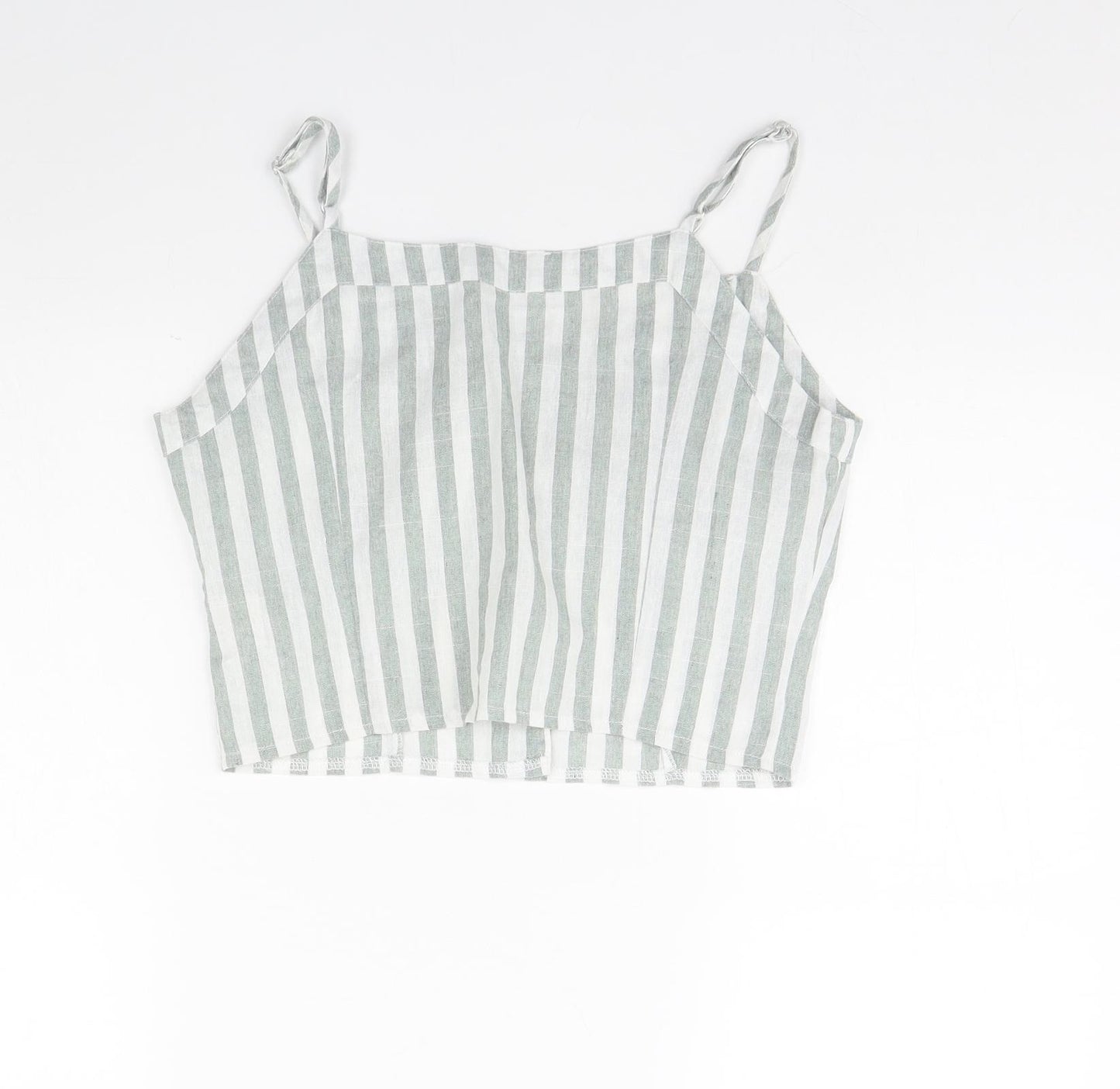 SheIn Womens Green Striped  Cropped Tank Size M