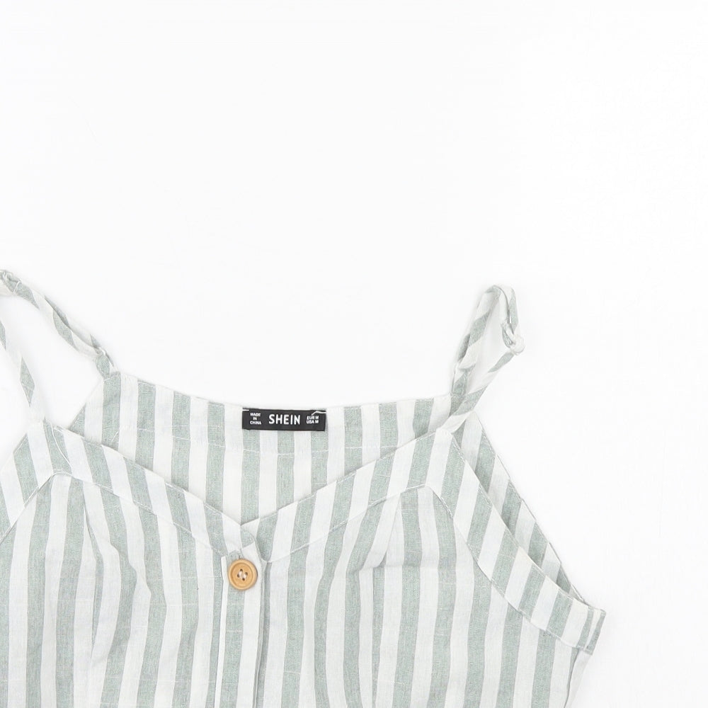 SheIn Womens Green Striped  Cropped Tank Size M