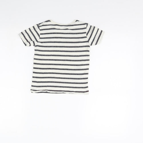 George Boys Ivory Striped  Basic T-Shirt Size 3 Years  - NYC