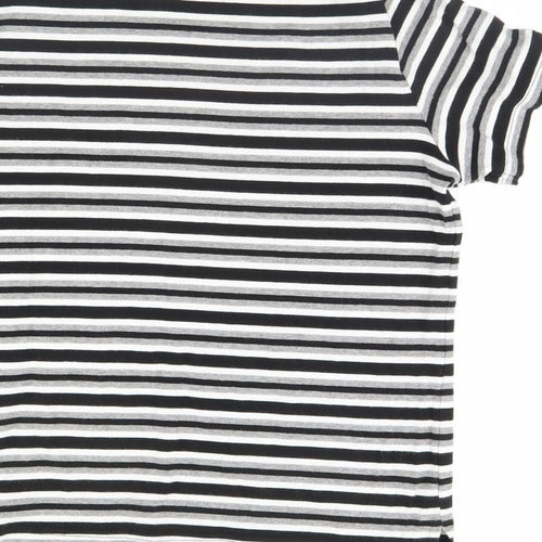 BM Womens Black Striped  Basic Blouse Size M