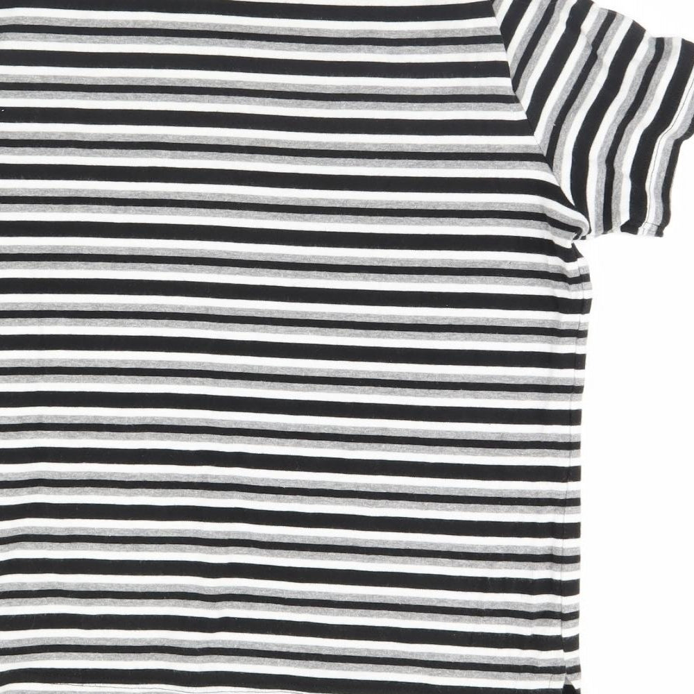 BM Womens Black Striped  Basic Blouse Size M