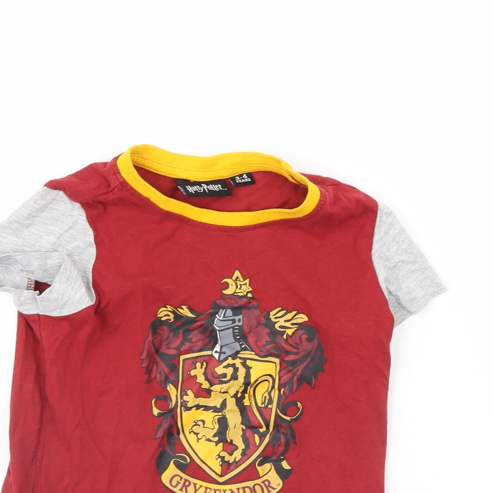 Harry Potter Boys Red   Basic T-Shirt Size 3 Years  - Harry potter