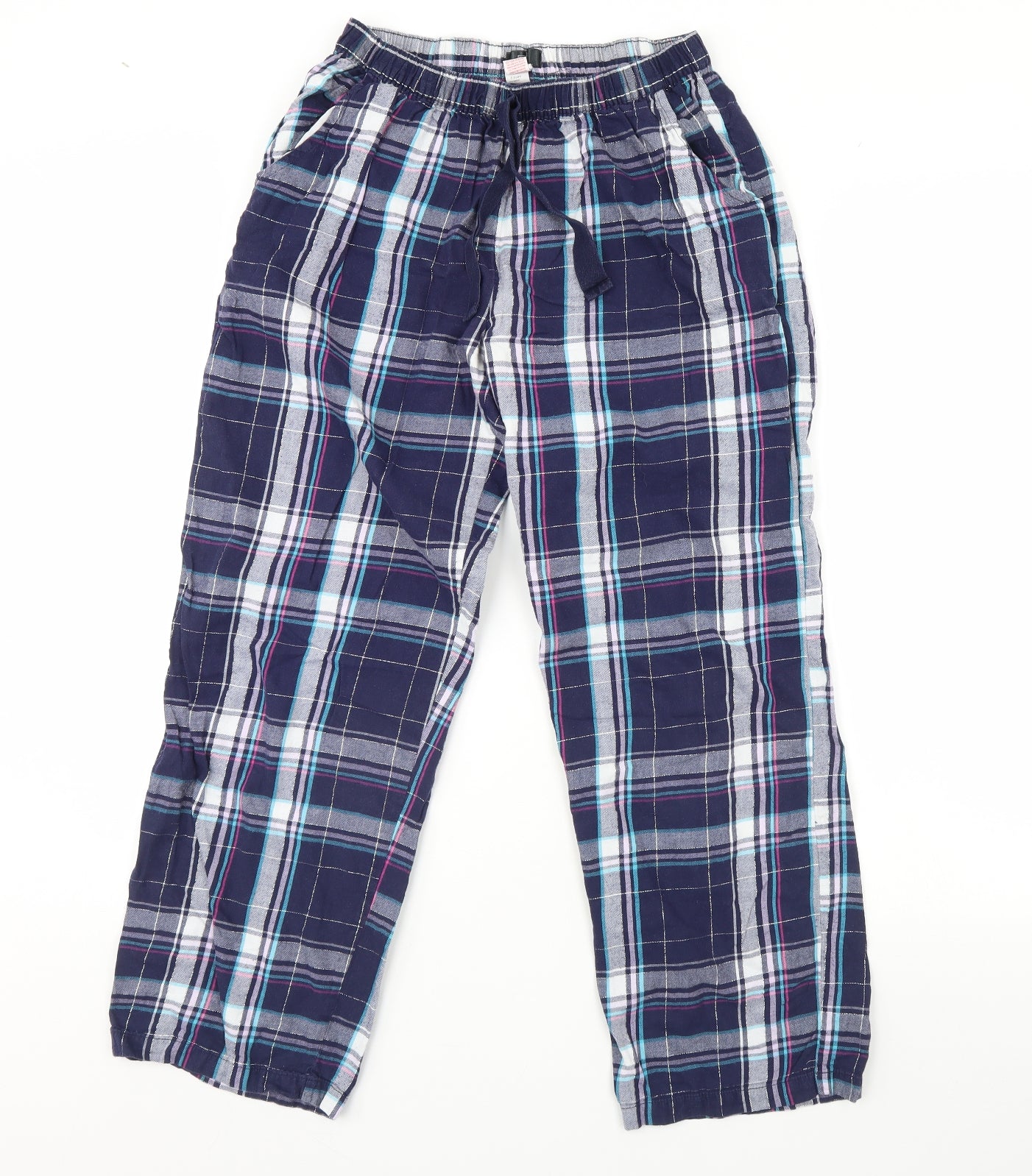 F&F Womens Blue Check  Cami Pyjama Pants Size 8