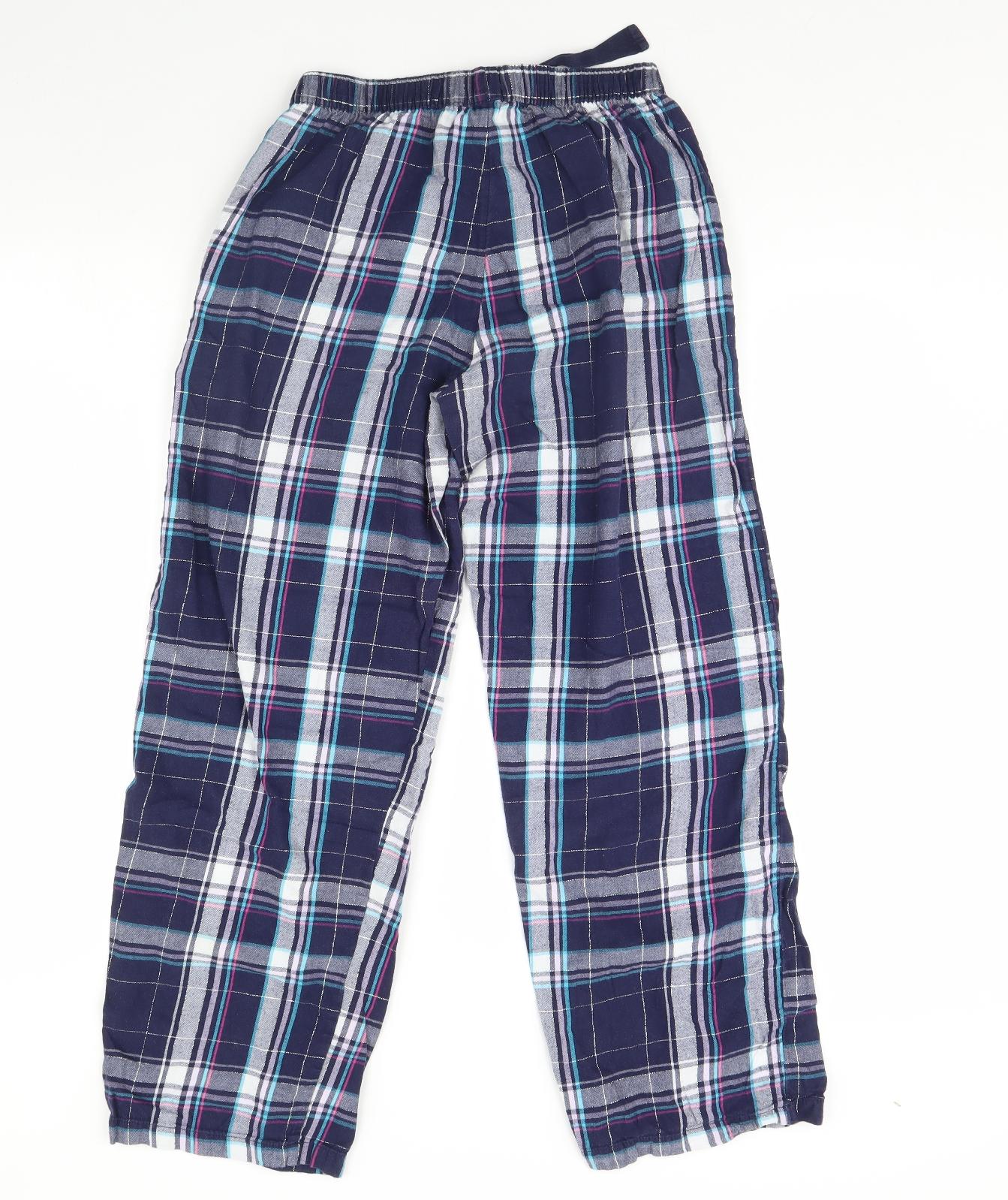 F&F Womens Blue Check  Cami Pyjama Pants Size 8